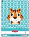 Herlitz Caiet dictando cu spirala, A4, Herlitz, Cute Animals, Tigru, 80 file