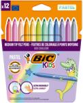 BIC Set 12 markere de colorat, Bic, Kids Couler, Culori Pastel