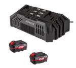 PARKSIDE PDSLG 20 A1 4Ah SZETT X20V Team 200W 4.5A dupla akkumulátor gyorstöltő, kettős akkutöltő + 2 db PAP 20 B3 20V 4Ah akku (PDSLG_20_A1-4A)