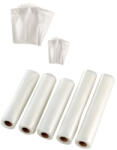 SilverCrest / Ambiano Tripla Maxi Pack sous-vide vákuumfólia, 5 tekercs + 75 tasak csomagolófólia fóliahegesztőhöz (3 x 22 x 300 cm + 2 x 28 x 300 cm tekercs + 50 db 15x25 cm és 25 db 25x30 cm tasak) (Tripla_Pack