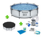 Bestway 56408 Steel Pro MAX Málta / Maui XL Superior Grey 305 x 76 cm szürke fémvázas kerti medence szett vízforgatóval, védőtakaróval és talajtakaróval (BWMALTAGREYXL)
