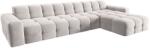 MICADONI Világosszürke bársony sarokkanapé MICADONI Kendal 357 cm, jobb (MIC_RC_M_121_F1_KENDAL1)