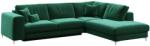 Devichy Rothe sötétzöld bársony sarokkanapé, jobb oldali 302 cm (DEVICHY-ROTHE-36A-4R)