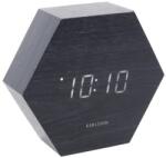 Present Time Fekete fa ébresztőóra Level I. fehér LED kijelzővel (KA5651BK)