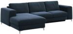 Devichy Rothe sötétkék bársony háromszemélyes sarokkanapé, bal 277 cm (DEVICHY-ROTHE-89A-3L)