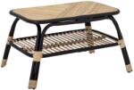 Bloomingville Rattan dohányzóasztal Bloomingville Loue fekete alappal 79 x 54 cm (BV-82051711)