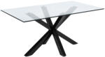 Kave Home Üveg étkezőasztal Kave Home Argo 180 x 100 cm fekete fém talppal (LF-C409C07)