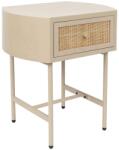 White Label Bézs színű fa rattan töltetű oldalasztal WLL AMAYA 48 x 38 cm (2300322)