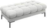 MICADONI Világosszürke bársony pad Micadoni Mamaia 133 cm fekete talppal (MICBCH51F1MAMAIA10)