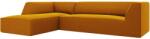 MICADONI Sárga bársony sarokkanapé MICADONI Ruby II. 273 cm, bal (MICLCM44F1RUBY4)