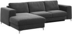 Devichy Rothe sötétszürke bársony háromszemélyes sarokkanapé, bal 277 cm (DEVICHY-ROTHE-97A-3L)