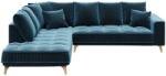 Devichy Chloe sötétkék bársony sarokkanapé 288 cm, bal (DEVICHY-CHLOE-37A-4L)