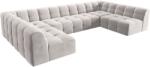 MICADONI Világosszürke bársony "U" sarokkanapé MICADONI Kendal 372 cm (MIC_U_121_F1_KENDAL1)