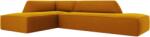 MICADONI Sárga bársony sarokkanapé MICADONI Ruby 273 cm, bal (MICLCO44F1RUBY4)