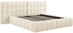 Micadoni Bézs bársony franciaágy MICADONI Mamaia 180 x 200 cm tárolóhellyel II (MICBFD180MAMAIA1)