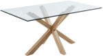 Kave Home Üveg étkezőasztal Kave Home Argo 180 x 100 cm természetes fém talppal (LF-C430C07)