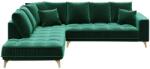 Devichy Chloe sötétzöld bársony sarokkanapé 288 cm, bal (DEVICHY-CHLOE-36A-4L)