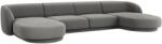 MICADONI Szürke bársony "U" sarokkanapé MICADONI Miley 334 cm (MIC_U_51_F1_MILEY3)
