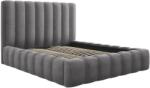 Micadoni Szürke bársony franciaágy MICADONI Kelp 200 x 200 cm tárolóhellyel (MIC_BF200_51_F1_KELP6)
