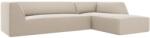 MICADONI Bézs bársony sarokkanapé MICADONI Ruby II. 273 cm, jobb (MIC_RC_M_44_F1_RUBY1)