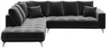 Devichy Chloe ezüstszürke bársony sarokkanapé 288 cm, bal (DEVICHY-CHLOE-38A-4L)