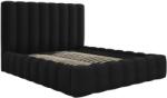 Micadoni Fekete bársony franciaágy MICADONI Kelp 180 x 200 cm tárolóval (MIC_BF180_51_F1_KELP7)