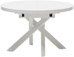 Kave Home Fehér üveg összecsukható étkezőasztal Kave Home Vashti 120 - 160 cm (LF-1416T03001KK05)