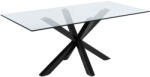 Kave Home Üveg étkezőasztal Kave Home Argo 200 x 100 cm fekete fém talppal (LF-C408C07)