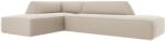 MICADONI Bézs bársony sarokkanapé MICADONI Ruby 273 cm, bal (MICLCO44F1RUBY1)