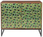 Dutchbone Mangózöld DUTCHBONE Meena komód páva mintával 95 x 40 cm (4100040)