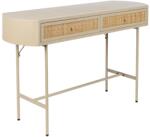 White Label Bézs fa fésülködőasztal rattan töltettel WLL AMAYA 120 x 40 cm (2600034)