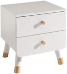 VIPACK Fehérre lakkozott éjjeliszekrény Vipack Billy 43, 2 x 40 cm (BINA2214)