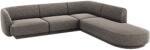 MICADONI Szürke zsenília sarokkanapé MICADONI Miley 252 cm, jobb (MIC_RRCO_140_F1_MILEY6)