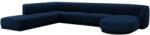 MICADONI Királykék bársony "U" sarokkanapé MICADONI Miley 327 cm, bal (MIC_UL_51_F1_MILEY2)