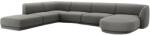 MICADONI Szürke bársony "U" sarokkanapé MICADONI Miley 327 cm, bal (MIC_UL_51_F1_MILEY3)