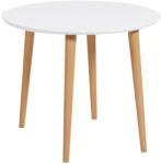 Kave Home Fehérre lakkozott összecsukható étkezőasztal Kave Home Oqui 90-170 x 90 cm (LF-T0300006MM05)