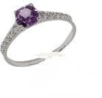 ÉkszerM Fehérarany Gyűrű Ametiszt Köves (méret: 60) AU 80344