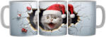  Mikulás sapkás agresszív kiscica - 3D Mintás Bögre (731353)