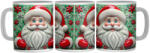  Piros és Zöld Porcelán Télapó - 3D Mintás Bögre (358466)