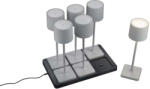 TRIO Fernandez R54096677 6db-os tölthető kültéri asztali lámpa dokkolóval, 1, 5W LED, 2700-4000-6000K, 130 lm, IP54 (R54096677)