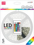 Avide LED szalag szett adapterrel és vezérlővel, 12V 7.2W/m, 30LED/m, RGB, IP65, 5m (ABLSBL12V5050-30RGB65)
