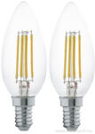 EGLO 11504 4W E14 2700K LED gyertya, 350 lumen, 2 db (11504)