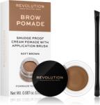 Makeup Revolution Brow Pomade pomadă pentru sprâncene culoare Soft Brown 2.5 g