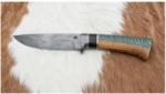 Jiří Čurda Exkluzív damaszkuszi kés 12, 7 cm tölgy/ébenfa 604 (CU0030)