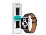 DEVIA Elegant PU Leather Apple Watch 38/40/41mm bőr szíj fekete (ST365386) (ST365386)