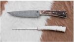 Jiří Čurda Damaszkuszi vadászkés mini fűrésszel 12 cm szarvas agancs 522 (CU0032)