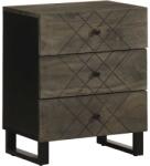 vidaXL éjjeliszekrény fekete 50x33x62 cm tömörfa mangófa (4017693)