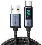 JOYROOM USB C - USB A kábel 66W 1, 2m LED kijelzővel Joyroom S-AC066A16 - fekete