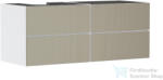 Hansgrohe XEVOLOS E 137x55 cm-es 4 fiókos fali szekrény pult nélkül, balos kivágású pulthoz, matt fehér/texturált bronz 54236390 (54236390)