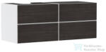 Hansgrohe XEVOLOS E 137x55 cm-es 4 fiókos fali szekrény pult nélkül, balos kivágású pulthoz, matt fehér/sötét tölgy 54236730 (54236730)